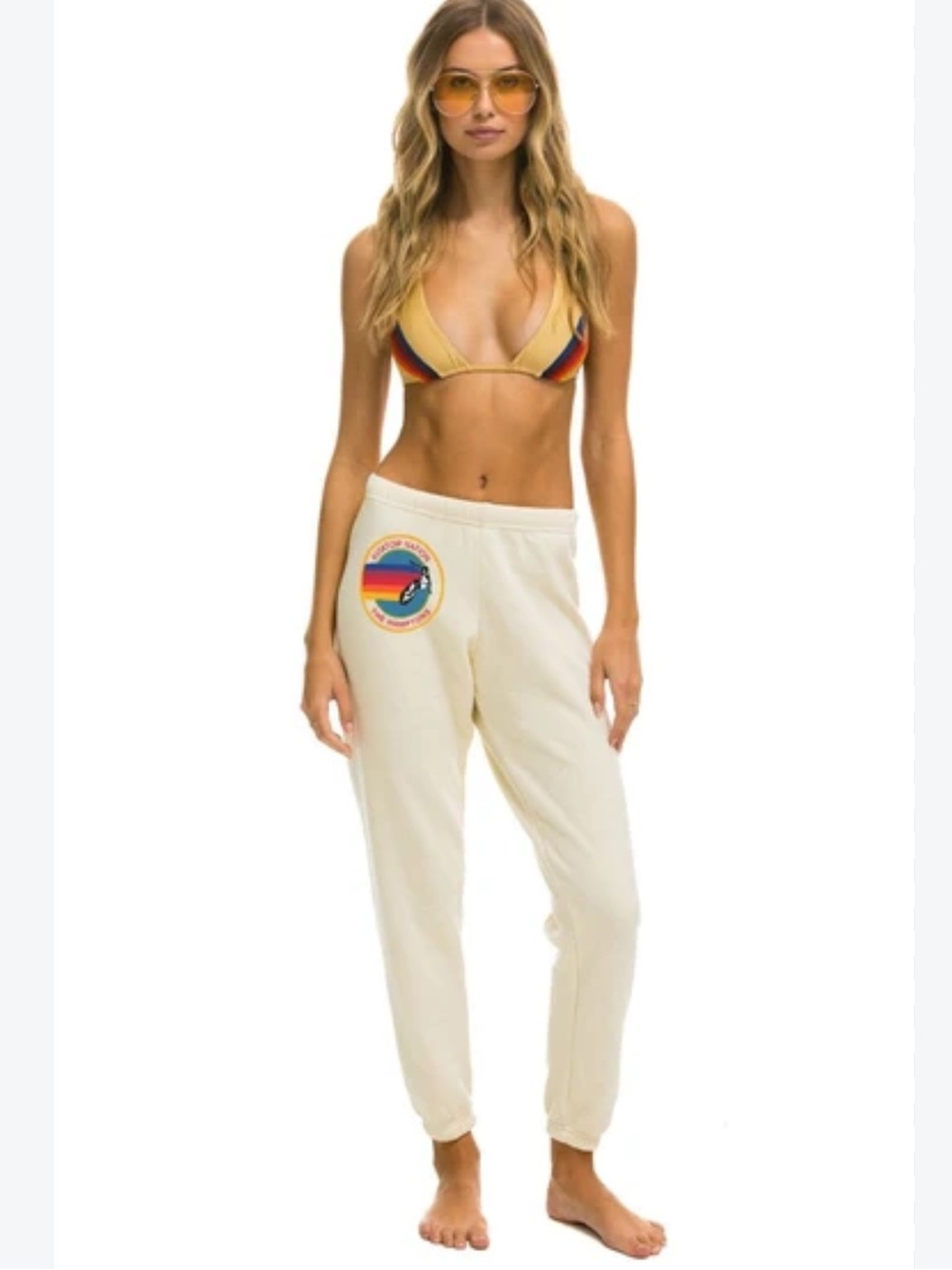 Aviator Nation Hamptons Cream Sweatpants Large